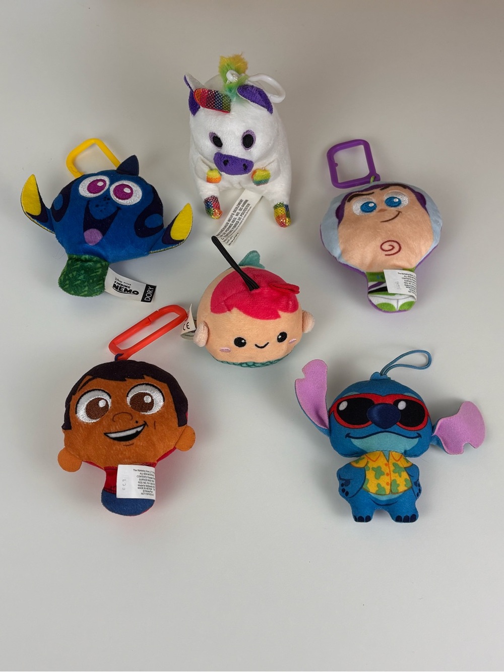 Plush Character Clip-On Toy bag charm Set of 6 dori stitch